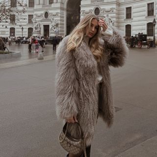 Beaty @karolinamalisova in Roca mongolian fur coat ✨ 80 cm lenght